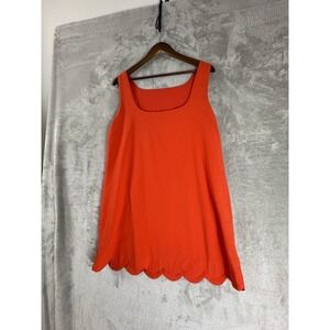 KATE SPADE New York Women's Scalloped Mini Shift Dress Red Size MEDIUM‎